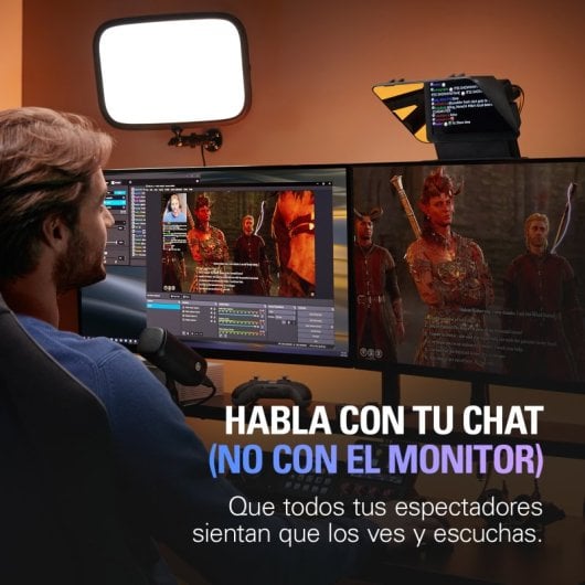 Elgato Prompter Teleprompter für Content-Ersteller + ausziehbares 3-teiliges Stahl-Einbeinstativ