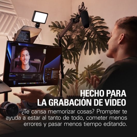 Elgato Prompter Teleprompter für Content-Ersteller + ausziehbares 3-teiliges Stahl-Einbeinstativ