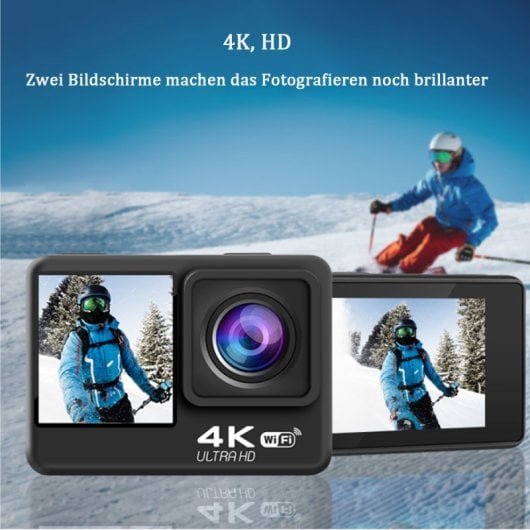 Kinsi H25R Cámara Deportiva 4K Wifi Táctil Doble Pantalla HD