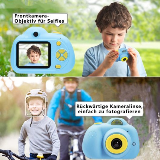 Kinsi Mini Kids Cámara Infantil 2.0" 24MP Azul