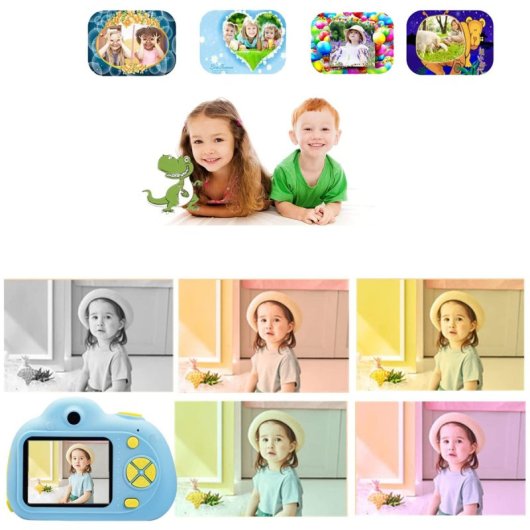 Kinsi Mini Kids Cámara Infantil 2.0" 24MP Azul