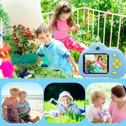 Kinsi Mini Kids Cámara Infantil 2.0" 24MP Azul