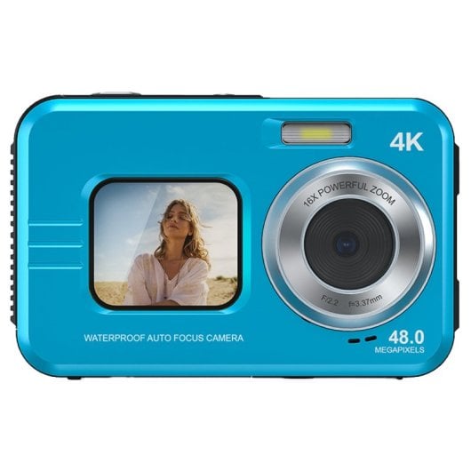 Kinsi WDC901 Cámara Digital Deportiva 2.8" 48MP Azul