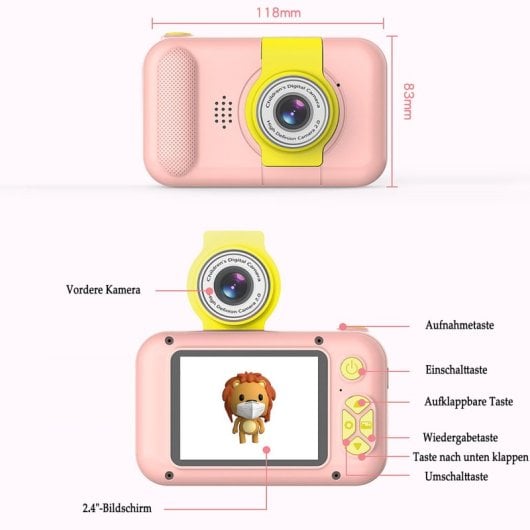 Kinsi X101 Cámara Infantil 2.4" 40MP con Tarjeta SD de 32GB y Objetivo Abatible Blanco