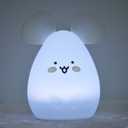 Mouse Candeeiro Infantil com Altifalante Bluetooth Rato Branco