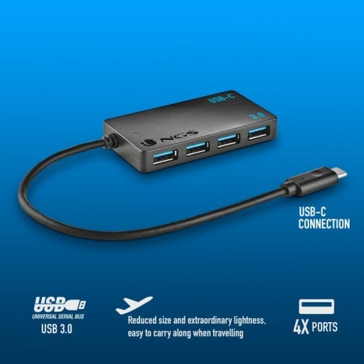 NGS Wonder IHUB4 Hub USB 3.2 Gen 1 (3.1 Gen 1) Tipo-A 480Mbit/s Preto