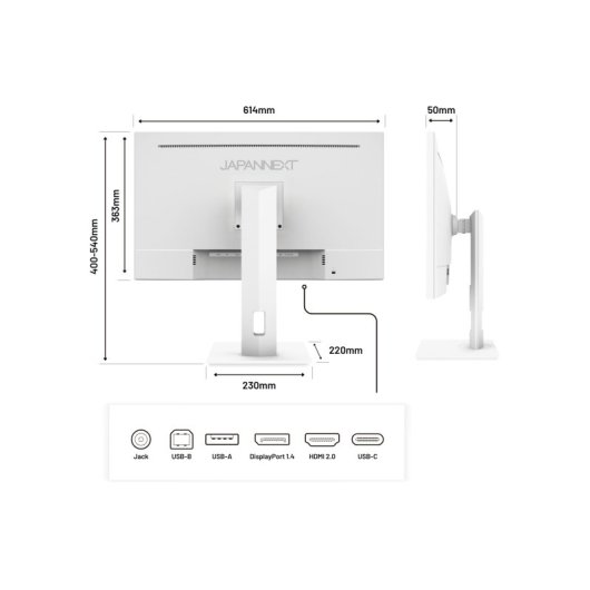 JAPANNEXT JN-IPS27UHDR-C65W-HSP-W 27" LED IPS UltraHD 4K FreeSync USB-C