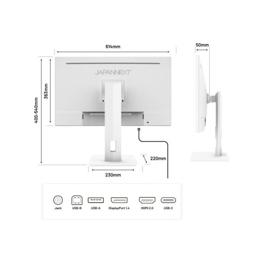 JAPANNEXT JN-IPS27UHDR-C65W-HSP-W 27" LED IPS UltraHD 4K FreeSync USB-C