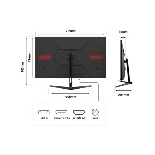 JAPANNEXT JN-IPS3150WQHDR165 31,5" LED IPS QHD 165Hz FreeSync
