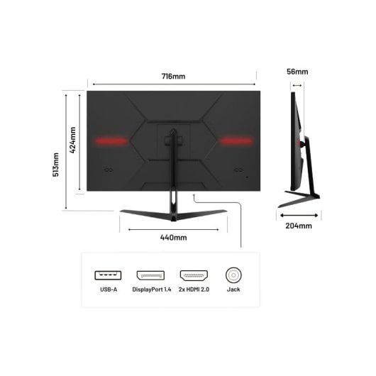 JAPANNEXT JN-IPS3150WQHDR165 31,5" LED IPS QHD 165 Hz FreeSync