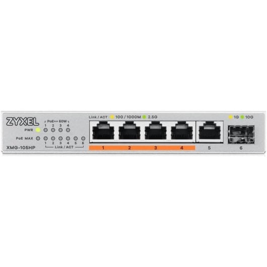 Zyxel XMG-105HP Switch No Administrado 2.5G 5 Puertos + 1 SFP+