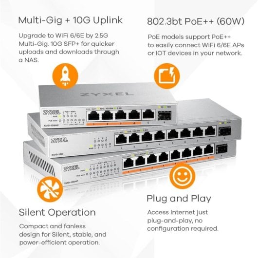 Zyxel XMG-105HP Switch No Administrado 2.5G 5 Puertos + 1 SFP+