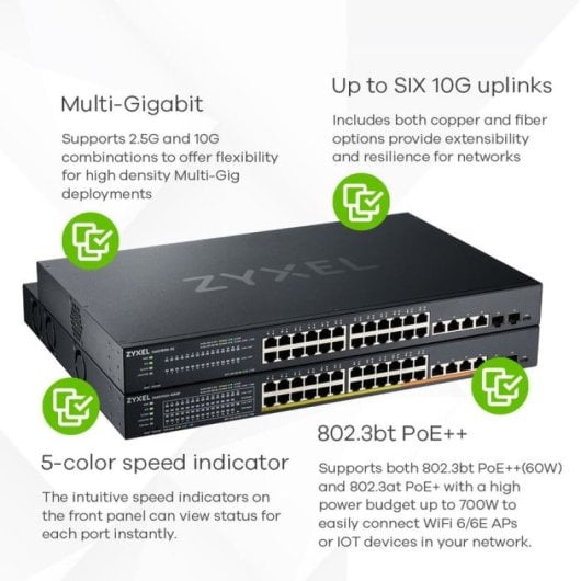Zyxel XMG1930-30HP Managed L3 2.5G Ethernet (100/1000/2500) Power over Ethernet (PoE) 1U Schwarz