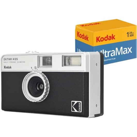 Kodak RK0110 Kit Kodak EKTAR H35 Appareil photo à film noir + Film demi-cadre 35 mm