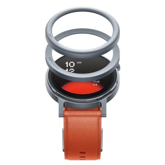 Nothing Watch Pro 2 Bluetooth GPS 45mm AMOLED Métal Gris et Bracelet Cuir Orange Taille Unique IP68 SpO2 Pulsomètre
