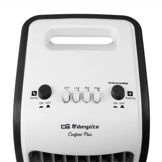 Climatizador evaporativo Orbegozo AIR 38 80W Depósito 3,5L 3 Velocidades Negro/Blanco