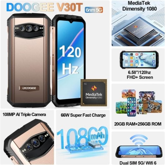 Doogee V30t 12/256GB Dorado Libre