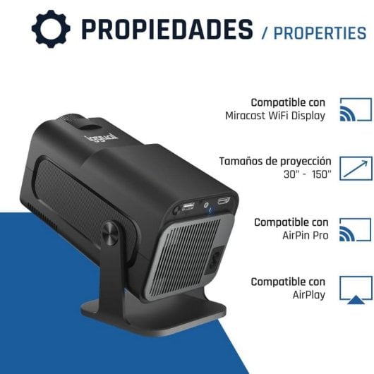 iggual MP1080p Mini Proyector LED FullHD HDMI/WiFi/Bluetooth/Android 300 ANSI Lúmenes Negro
