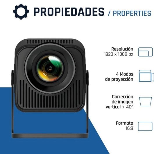 iggual MP1080p Mini Proyector LED FullHD HDMI/WiFi/Bluetooth/Android 300 ANSI Lúmenes Negro