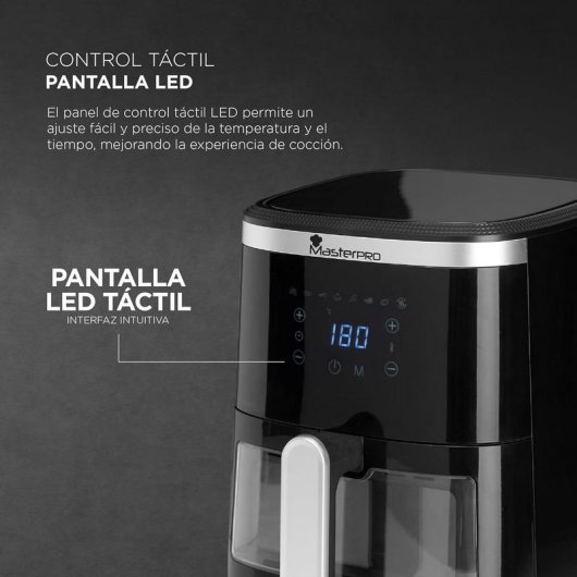 Masterpro Rocket 420 Freidora de Aire con Ventana 4.2L 1300W Negra