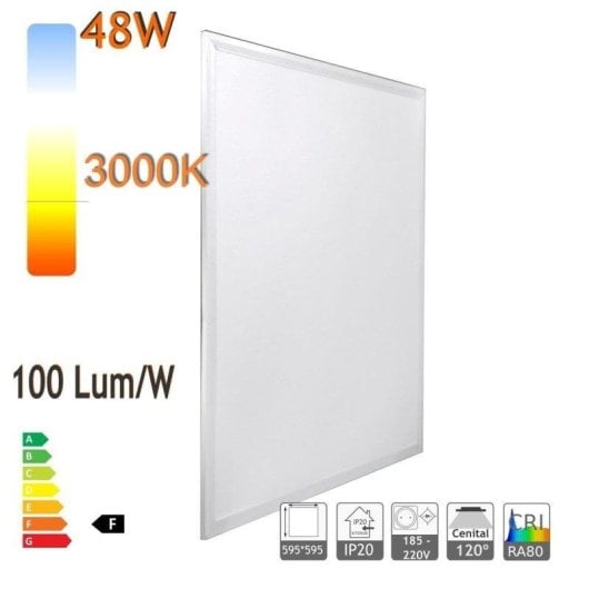 Panel LED Jandei 60x60cm 48W Retroiluminado Blanco Cálido Pack 8 Unidades