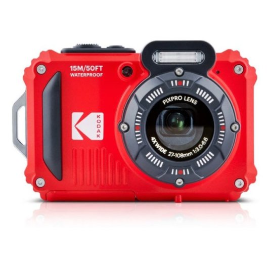 Kodak Pack PIXPRO WPZ2, wasserdichte Digitalkamera, 15 m, 16 MP, WLAN, Rot + 1 SD-Karte mit 16 GB
