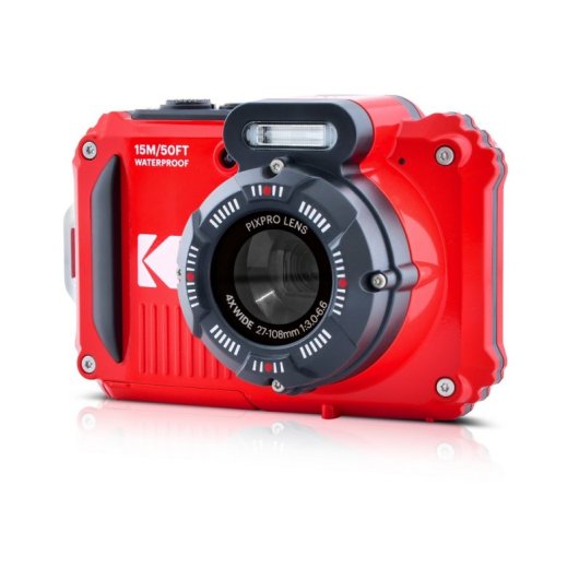 Kodak Pack PIXPRO WPZ2, wasserdichte Digitalkamera, 15 m, 16 MP, WLAN, Rot + 1 SD-Karte mit 16 GB