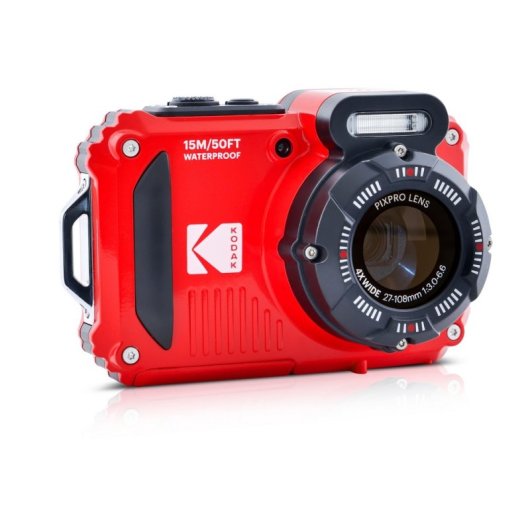 Kodak Pack PIXPRO WPZ2, wasserdichte Digitalkamera, 15 m, 16 MP, WLAN, Rot + 1 SD-Karte mit 16 GB