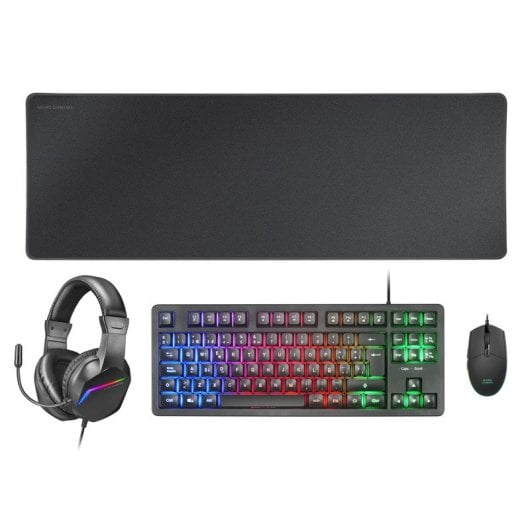 Mars Gaming MCP-RGB3ES Combo Gaming FRGB Tastiera + Mouse + Cuffie + Nero opaco italiano