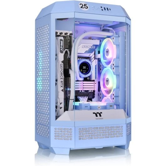 Thermaltake The Tower 300 Hydrangea Blue Micro Tower MATX Cristal Templado USB-C Azul