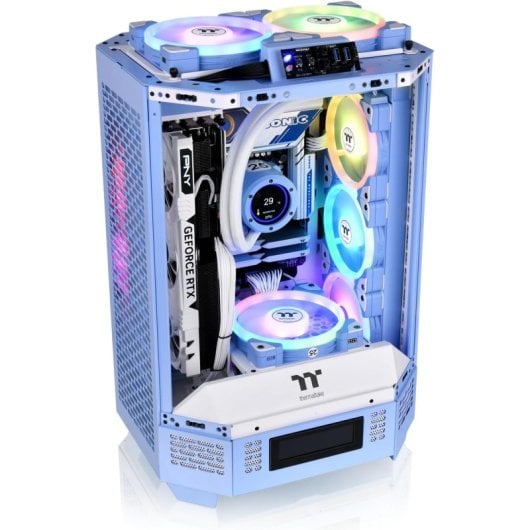 Thermaltake The Tower 300 Hydrangea Blue Micro Tower MATX Cristal Templado USB-C Azul