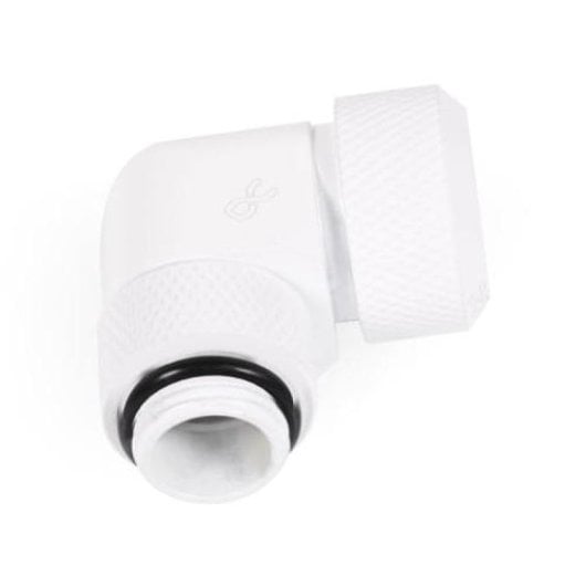 Alphacool Eiszapfen 16mm HardTube Racor de Compresión Giratorio 90º G1/4 Blanco