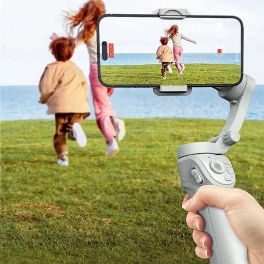 Klack M01 Estabilizador Gimbal de 3 Ejes con Luz de Relleno