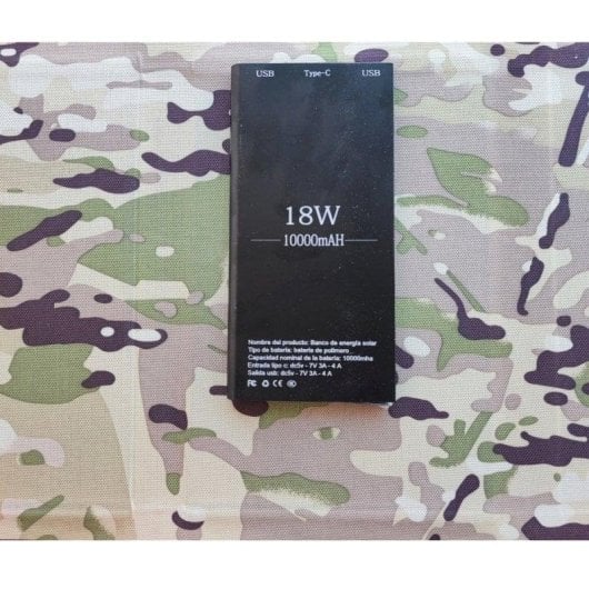 Painel Solar Klack 18W 2 portas USB 1 porta USB-C Dobrável Bateria 10000mAh