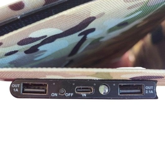 Painel Solar Klack 18W 2 portas USB 1 porta USB-C Dobrável Bateria 10000mAh