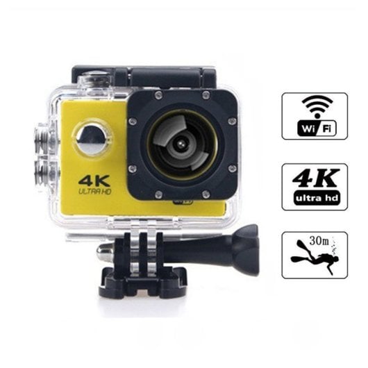 Kinsi D800 Cámara Deportiva 4K Wifi Amarilla