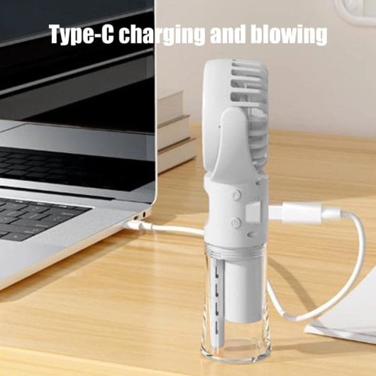 Klack F4 Mini Ventoinha de Mão com Pulverizador de Água USB Branca
