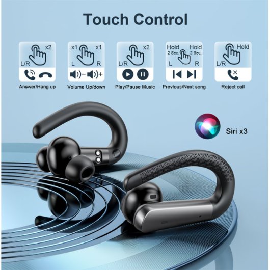 Klack Tws-x13 Auriculares Deportivos Bluetooth con Micrófono Negros