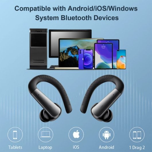 Klack Tws-x13 Auriculares Deportivos Bluetooth con Micrófono Negros