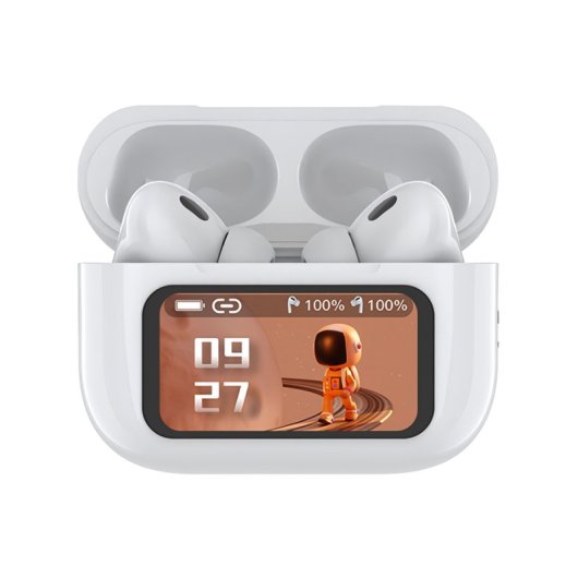 Klack Z90 Pro Auriculares Bluetooth com Ecrã Tátil e Cancelamento de Ruido Ativo Brancos