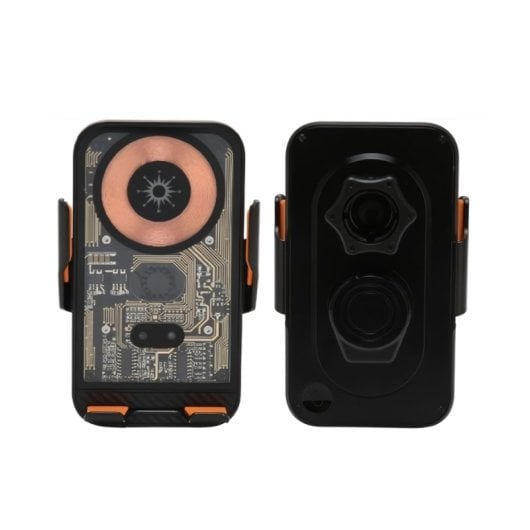 Klack Cargador Soporte de Coche Inalámbrico con Sensor de Apertura Inteligente Y Rotación 360° Negro