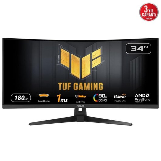 Monitor ASUS TUF Gaming VG34VQ3B 34" UltraWide QHD 180Hz VA Curved HDR400 FreeSync