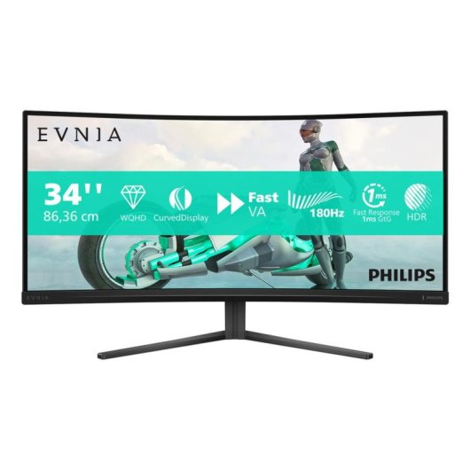 Monitor Philips Evnia 34M2C3500L 34" WQHD 180Hz VA Curved 1ms HDR10