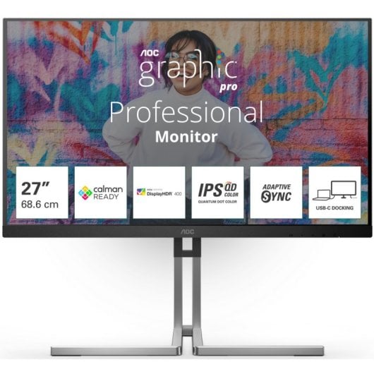 AOC Graphic Pro Q27U3CV 27" QLED IPS QHD 75Hz Delta E<2 HDR 400 USB-C