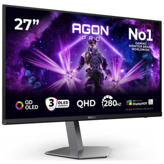Monitor AOC AGON AG276QZD2 26,7" QHD 240Hz QD-OLED HDR400 Adaptive Sync 0,03ms Ergonomisch