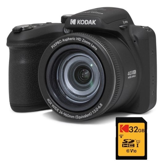 Kodak Pack Pixpro Astro Zoom AZ405 Câmara Bridge 20MP Preta + Cartão Ultra High Speed U1 32GB SDHC
