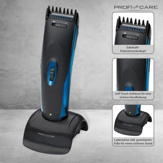 Haarschneider ProfiCare PC-HSM/R 3052 3-in-1 Set, Akku/Netz, Schwarz-Blau, Präzisionstrimmer