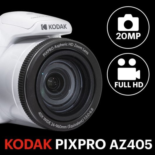 Kodak Pack Pixpro Astro Zoom AZ405 Câmara Bridge 20MP Branca + Cartão Ultra High Speed U1 32GB SDHC