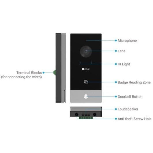EZVIZ Pack HP5 Videoportero Inteligente + TY2 Cámara de Vigilancia IP WiFi 1080p