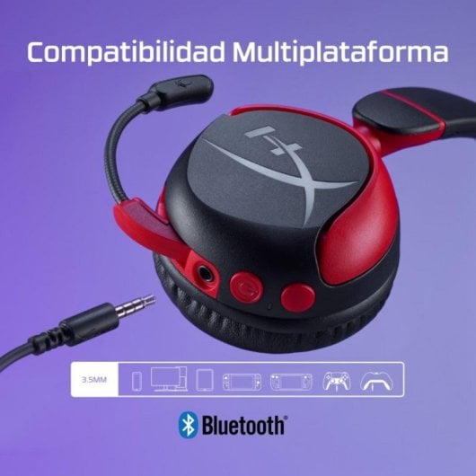 Auriculares HyperX Cloud Mini Wireless Bluetooth Gaming Crianças, microfone, preto